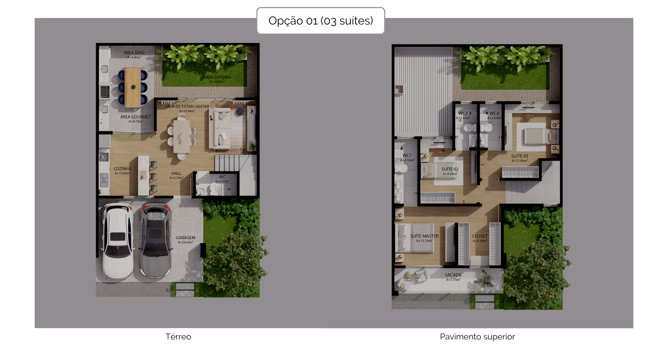 Opção 1 3 suites Tree Residence Cidade Nova